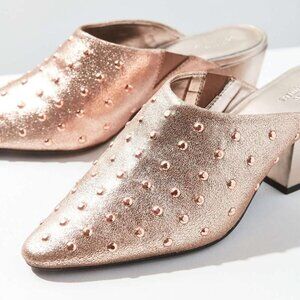Urban Outfitters Rose Gold Vegan Leather Mule